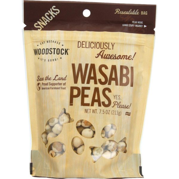 Woodstock Snacks - All Natural - Peas - Wasabi - 7.5 Oz - Case Of 8 Sale