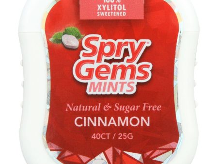 Spry Mints - Xylitol - Gems - Cinnamon - 40 Count - Case Of 6 Hot on Sale