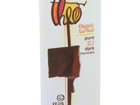 Theo Chocolate Organic Chocolate Bar - Classic - Dark Chocolate - 85 Percent Cacao - Pure - 3 Oz Bars - Case Of 12 on Sale