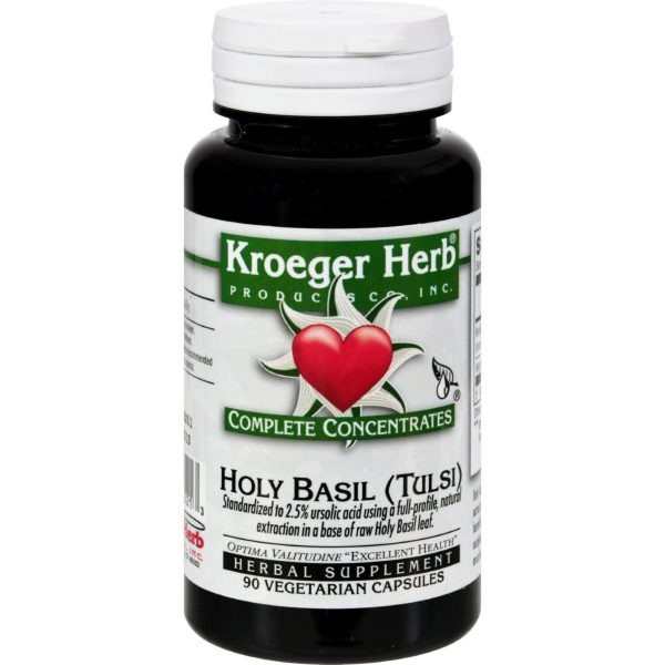 Kroeger Herb Holy Basil - Complete Concentrate - 90 Vegetarian Capsules For Cheap