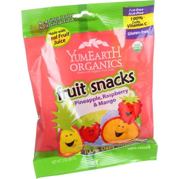 Yumearth Organics Fruit Snacks - Pineapple Raspberry Mango - 2 Oz - Case Of 12 Online