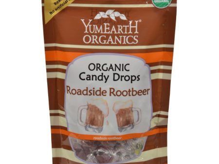 Yummy Earth Organic Candy Drops Roadside Root Beer - 3.3 Oz - Case Of 6 For Sale