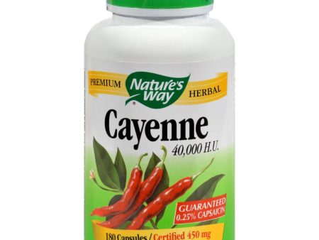 Nature s Way Cayenne 40000 Hu - 450 Mg - 180 Capsules For Sale