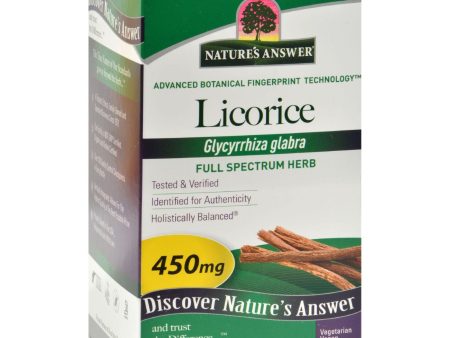 Nature s Answer Licorice Root - 90 Vegetarian Capsules For Discount