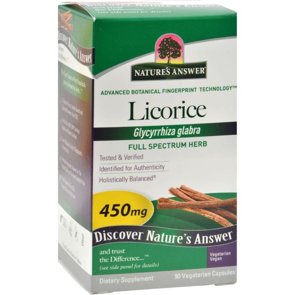 Nature s Answer Licorice Root - 90 Vegetarian Capsules For Discount