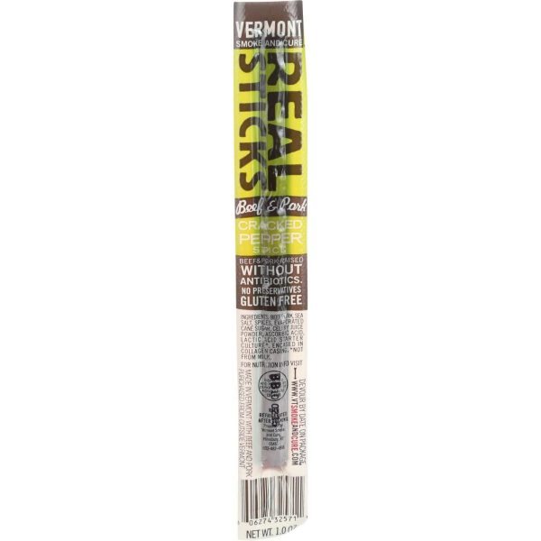 Vermont Smoke And Cure Realsticks - Cracked Pepper - 1 Oz - Case Of 24 Discount