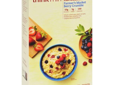 Think Products Oatmeal - Protein And Fiber Hot - Thinkthin - Farmers Market Berry Crumble - Box - 10.6 Oz - Case Of 12 Online now