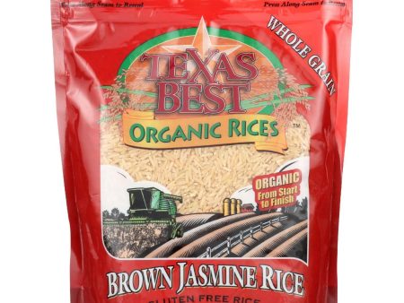 Texas Best Organics Rice - Organic - Jasmine Brown - 32 Oz - Case Of 6 Online now