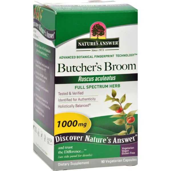 Nature s Answer Butcher s Broom Root - 90 Vegetarian Capsules Hot on Sale