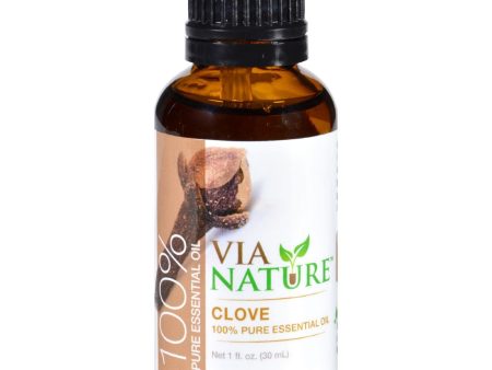 Via Nature Essential Oil - 100 Percent Pure - Clove - 1 Fl Oz For Sale