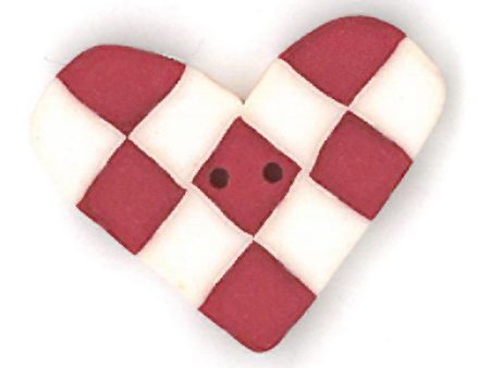 small red & white checked heart Hot on Sale