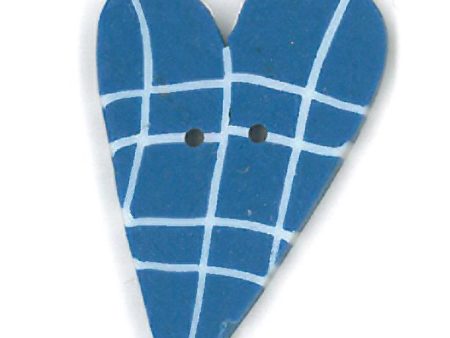 bluejay & white plaid heart For Discount