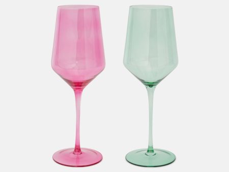 Confetti Pink Green Glass Set2 Sale