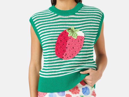 Strawberry Patch Knit Vest For Cheap