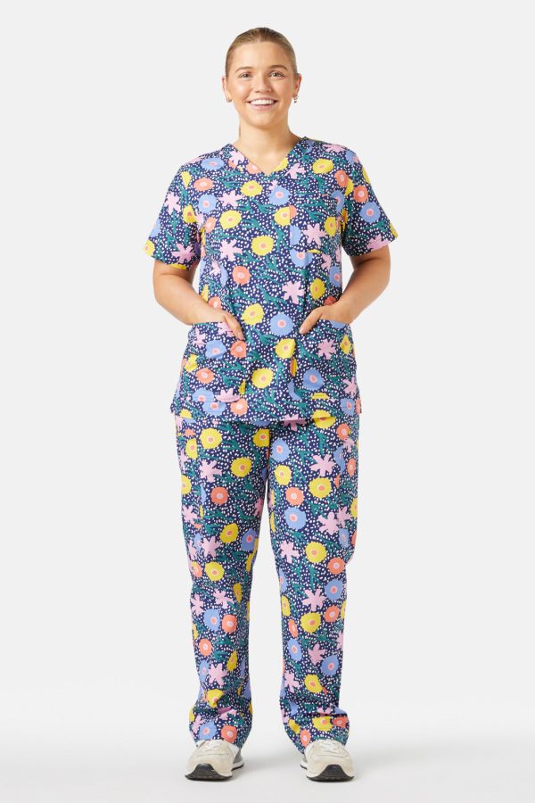 Falling Flowers Scrub Set Online