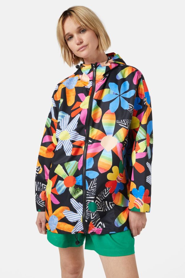 Rainbow Flower Raincoat Cheap